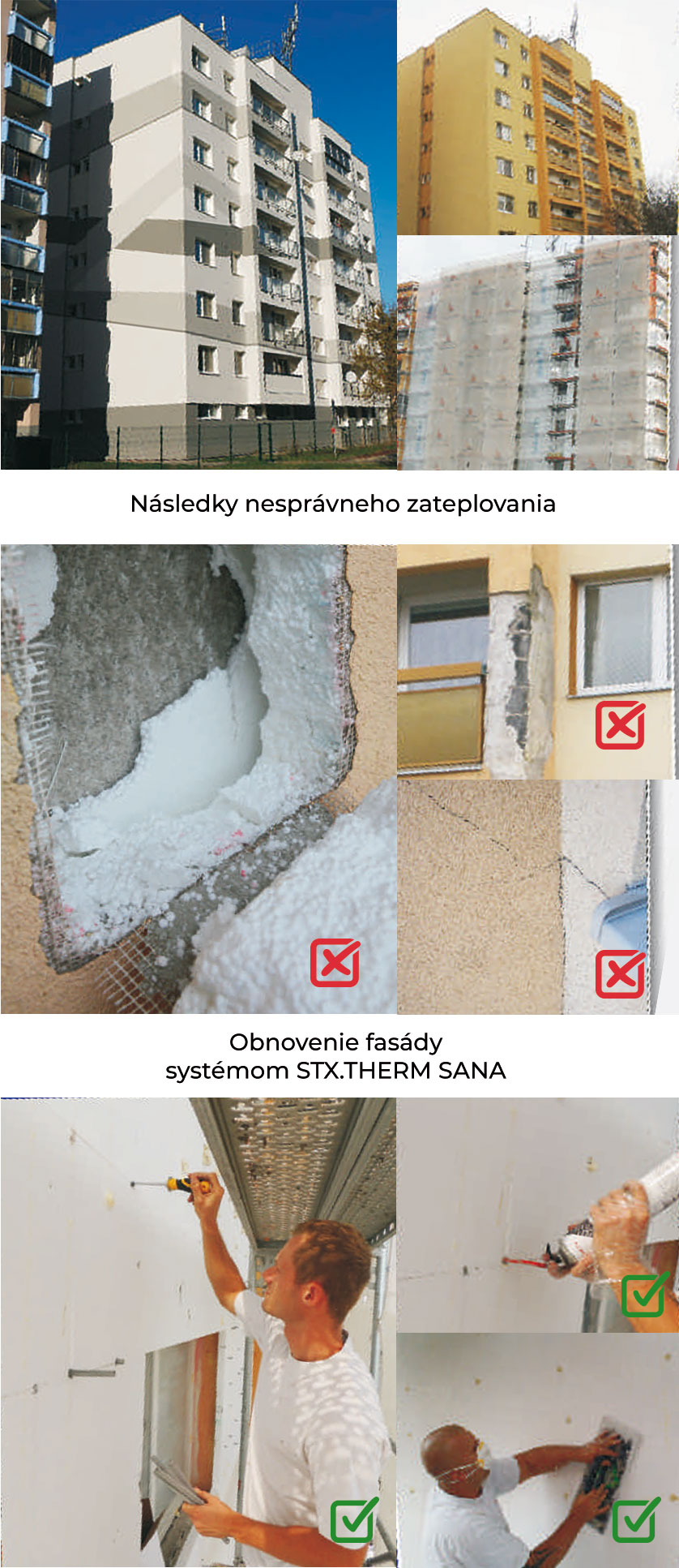 Oprava poškodených zateplení