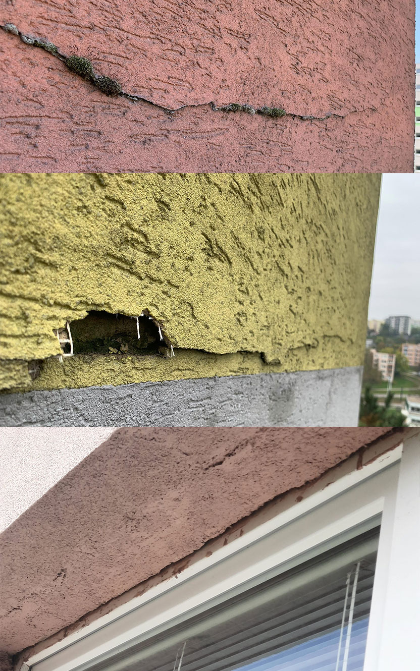 Diagnostika stavu fasády budovy